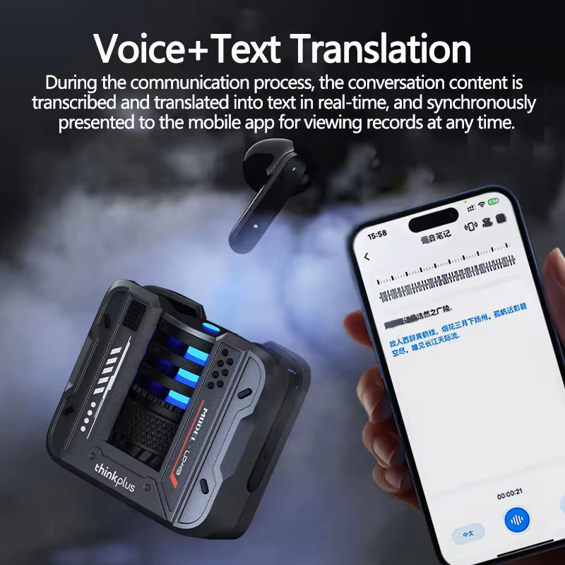 LP49 AI Translation Headphones Wireless Bluetooth 5.4 Noise Reduction HD Call Earbuds Office Travel Real Time Translation