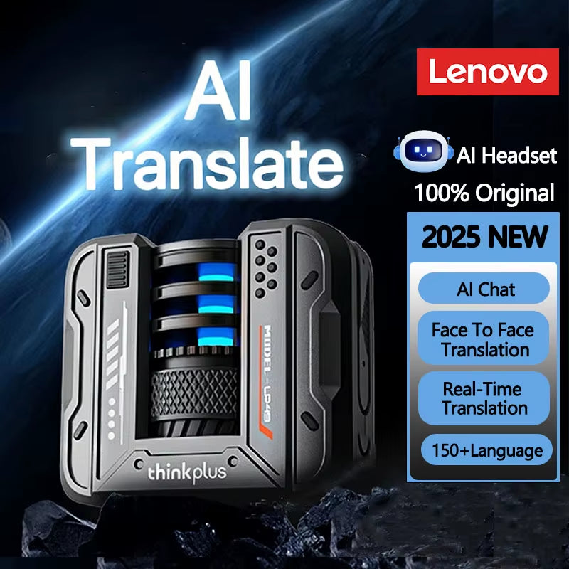 LP49 AI Translation Headphones Wireless Bluetooth 5.4 Noise Reduction HD Call Earbuds Office Travel Real Time Translation