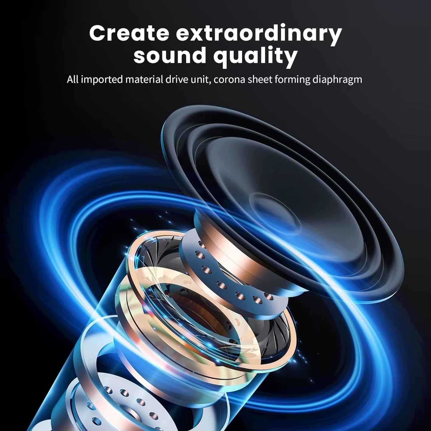 Wireless Bluetooth5.3 Headphones over Ear Hifi Stereo Headset True Sports with Earphones TF/AUX Music Player with HD Mic