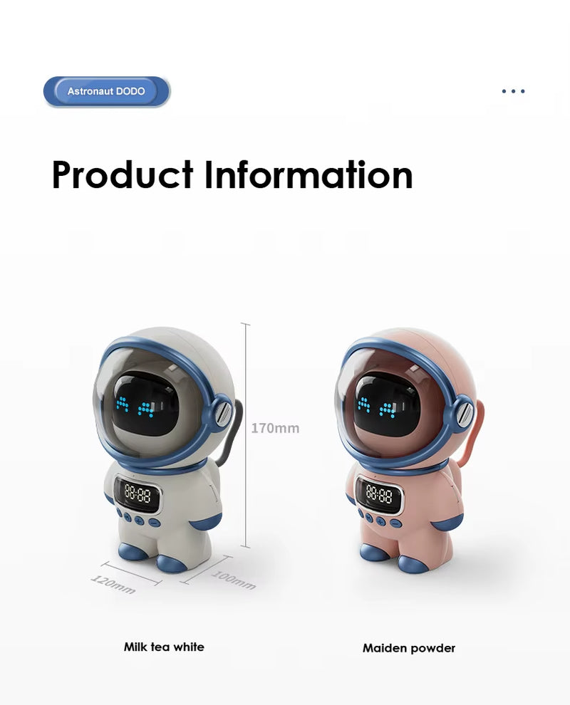 Smart Astronaut Bluetooth-Compatible Speaker Mini Sound Box Portable Stereo Ai Interactive Audio with Alarm Clock Creative Gift