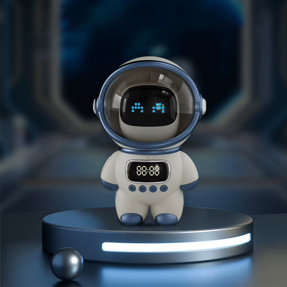 Smart Astronaut Bluetooth-Compatible Speaker Mini Sound Box Portable Stereo Ai Interactive Audio with Alarm Clock Creative Gift